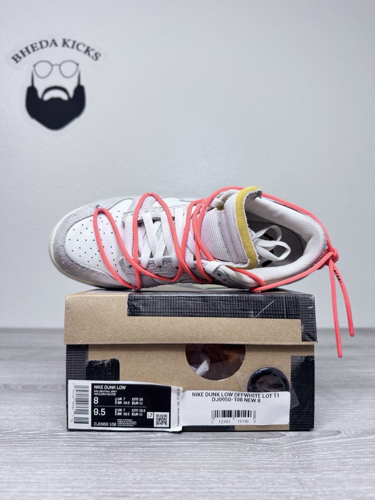 Size 8 - Off-White x Dunk Low ‘Lot 11 of 50’ Preowned DJ0950-108 Authentic