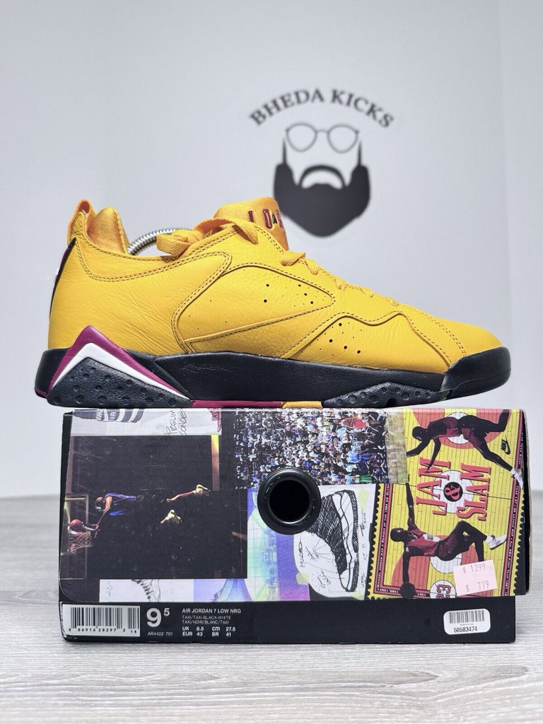 Size 9.5 - Air Jordan 7 Retro NRG Low Taxi Black Yellow Leather (AR4422-701)