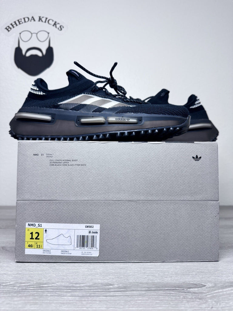 Size 12 - Adidas NMD_S1 Primeknit Core Black Men’s Special Box GW5652 Preowned