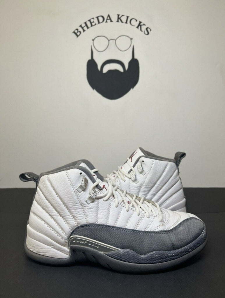 Size 8 - Nike Air Jordan 12 Retro Dark Grey White 130690-160 Preowned Rare