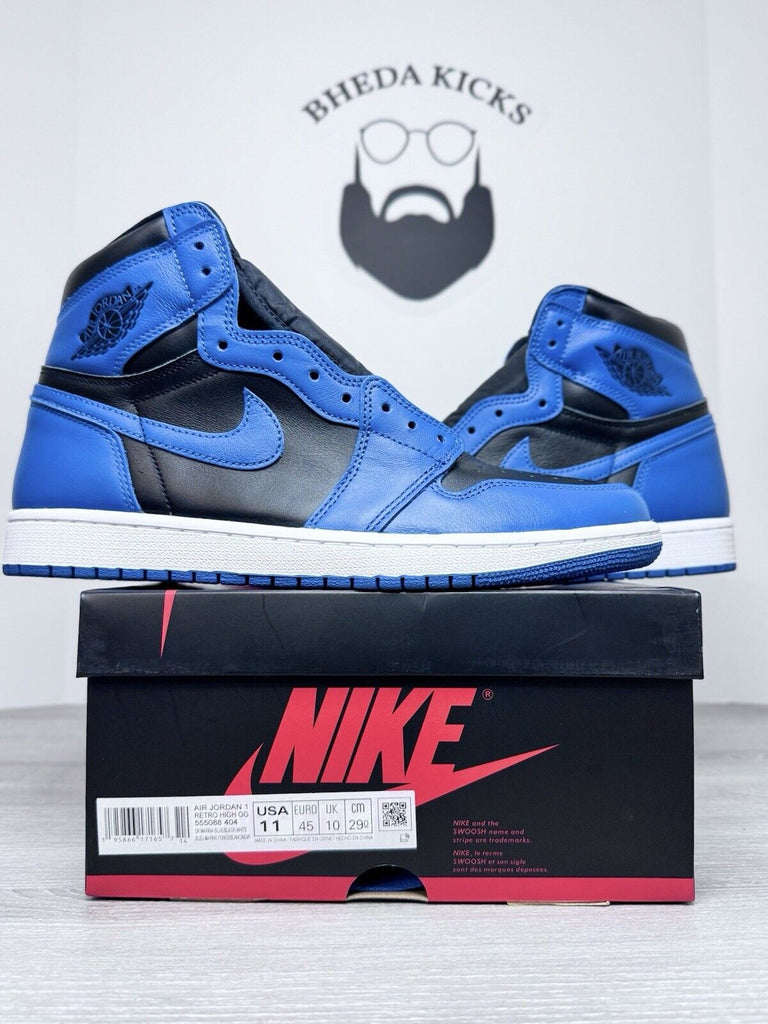 Size 11 - Jordan 1 Dark Marina Blue 555088-404 Black Blue White NEW DS