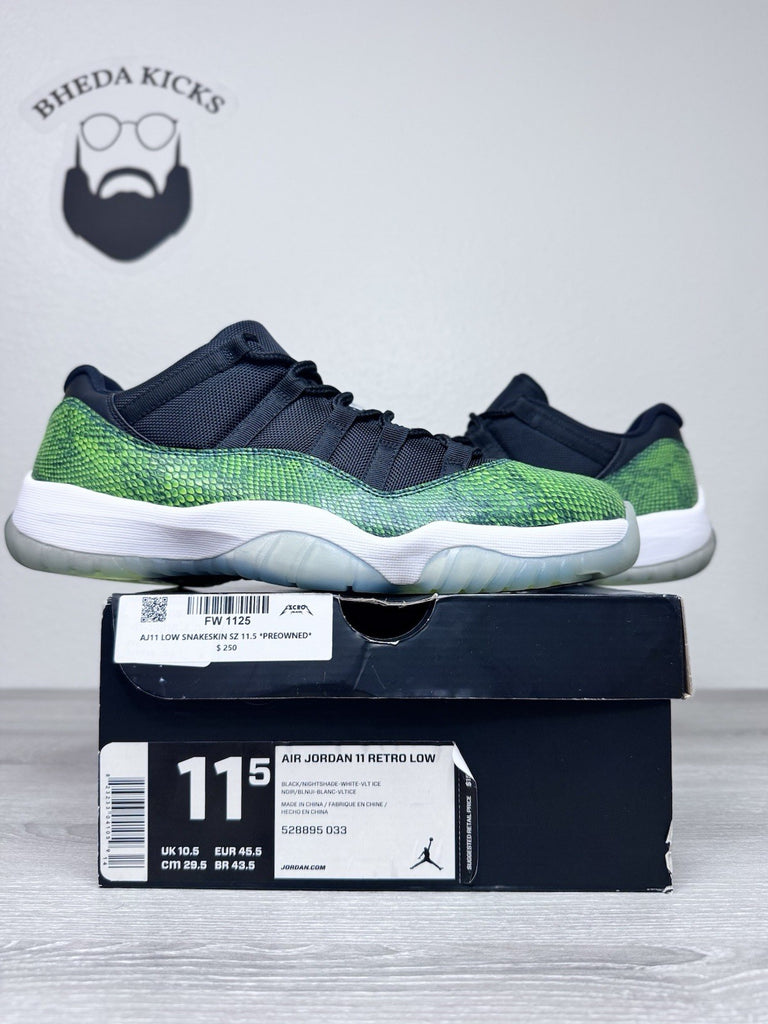 Size 11.5 - Air Jordan 11 Retro Low Snake Green 528895-033 Reptile OG Rare