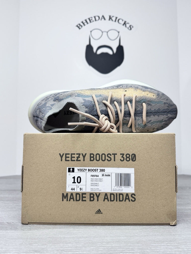 Size 10 - Adidas Originals Yeezy Boost 380 Mist Mens FX9764 Non-Reflective NEW