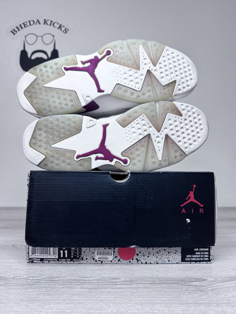 Size 11 - Nike Air Jordan 6 Retro 2015 Maroon White Red 384664-116 Preowned