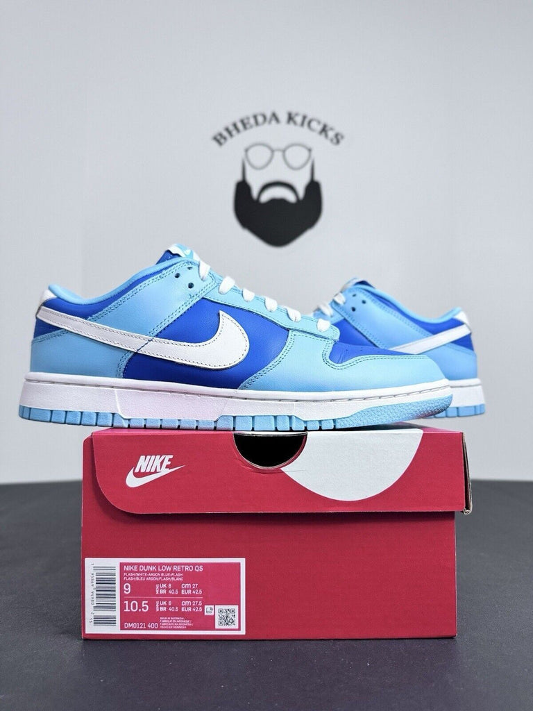 Nike Dunk Low Retro QS "Argon" White Argon Blue DM0121-400 Men's Size 9