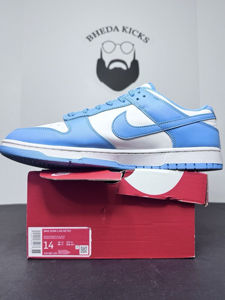 Nike Dunk Low University Blue UNC DD1391-102 Preowned Authentic Men’s Size 14