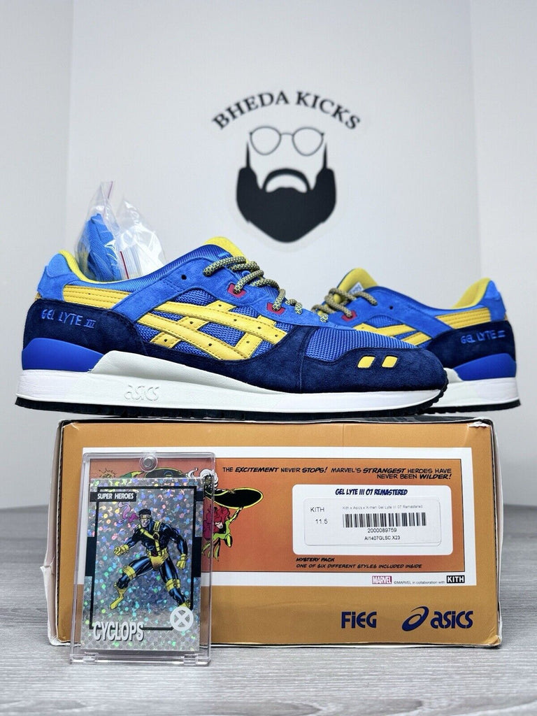 Size 11.5 - Kith X Asics Gel Lyte 3 XMEN Cyclops*Includes Card* NEW DS