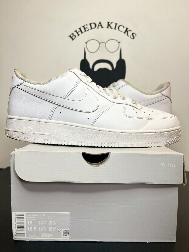 Nike Air Force 1 Low '07 White (CW2288-111) Mens Size 15 Preowned Authentic