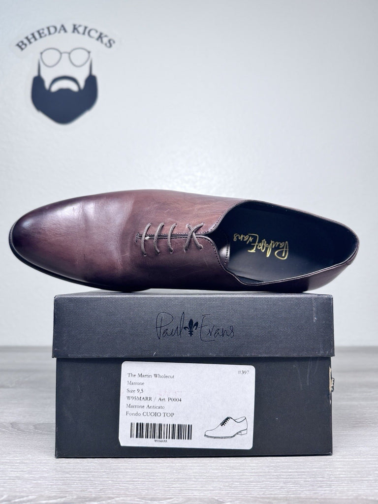Size 9.5 - Paul Evans The Martin Wholecut Marrone Dress Shoes (Fits 10.5)