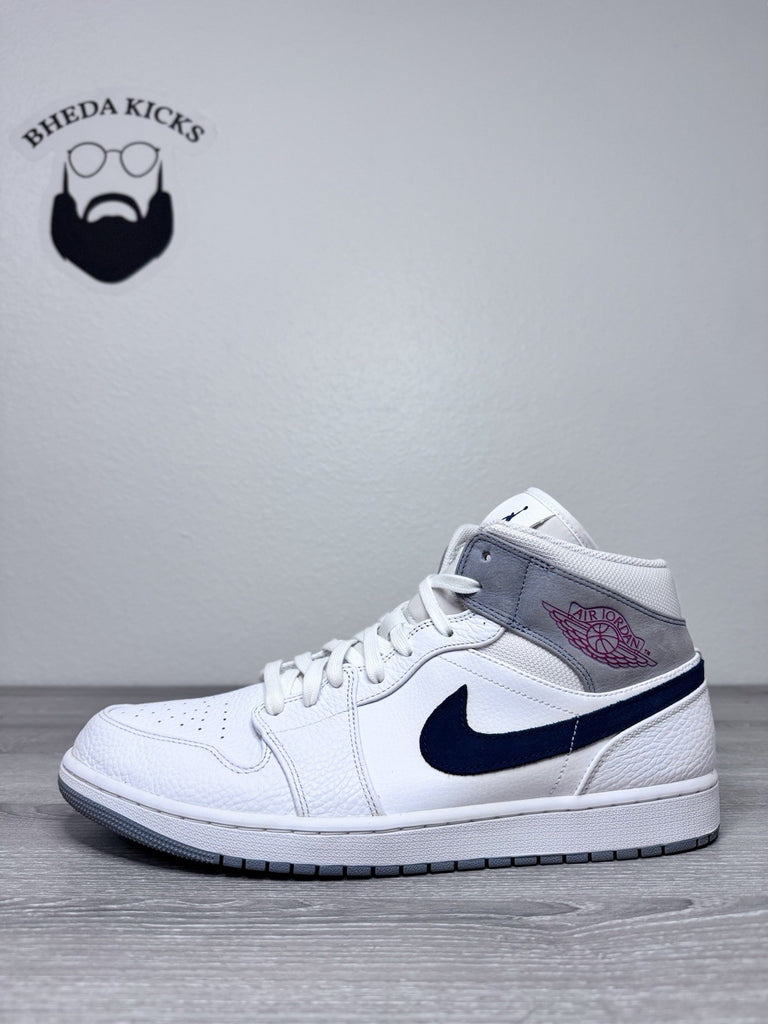 Size 15 - Nike Air Jordan 1 Mid Paris Men's White Midnight Navy DR8038-100