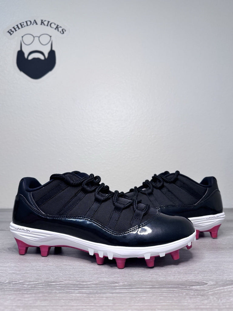 Size 11 - Nike Air Jordan 11 Retro Low Football Cleat Bred AO1560-010 Black New