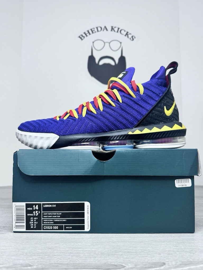 Size 14 - Nike Lebron XVI 16 "MARTIN" Court Purple Tour Yellow CI1520-500