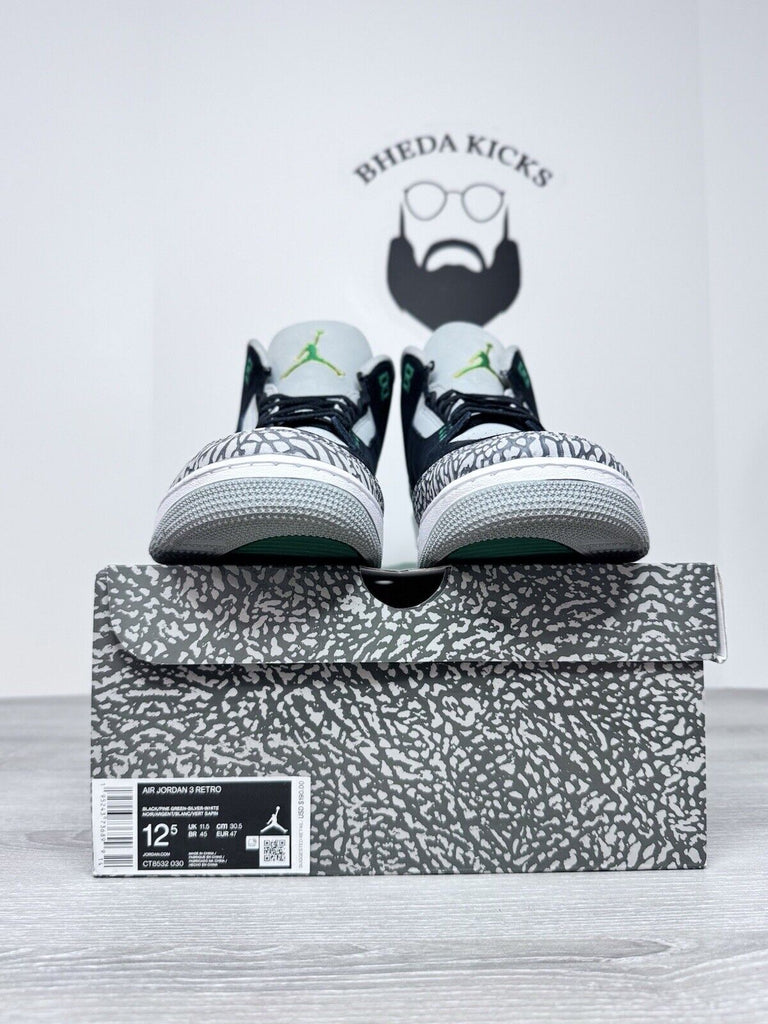 Size 12.5 - Jordan 3 Retro Pine Green 2021 CT8532-030 Preowned Og Authentic