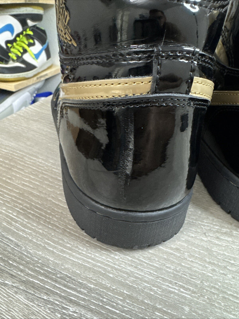 Size 14 - Air Jordan 1 Retro High Black Metallic Gold 2020 555088-032 Authentic