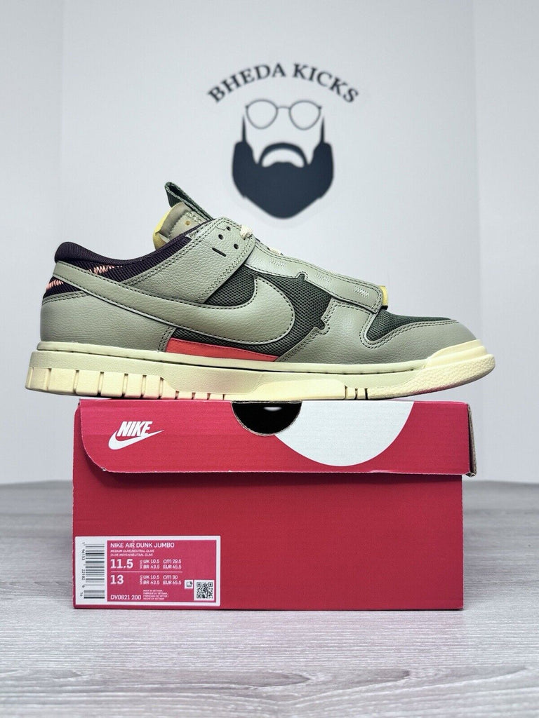 Size 11.5 - Nike Air Dunk Jumbo Medium Olive DV0821-200 Preowned Authentic