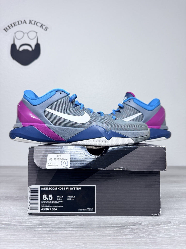 Size 8.5 - Nike Zoom Kobe 7 VII System Fireberry 2012 Grey 2012 488371-004