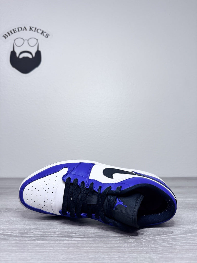 Size 9.5 - Jordan 1 Low Court Purple White 553558-500 Preowned Authentic Og
