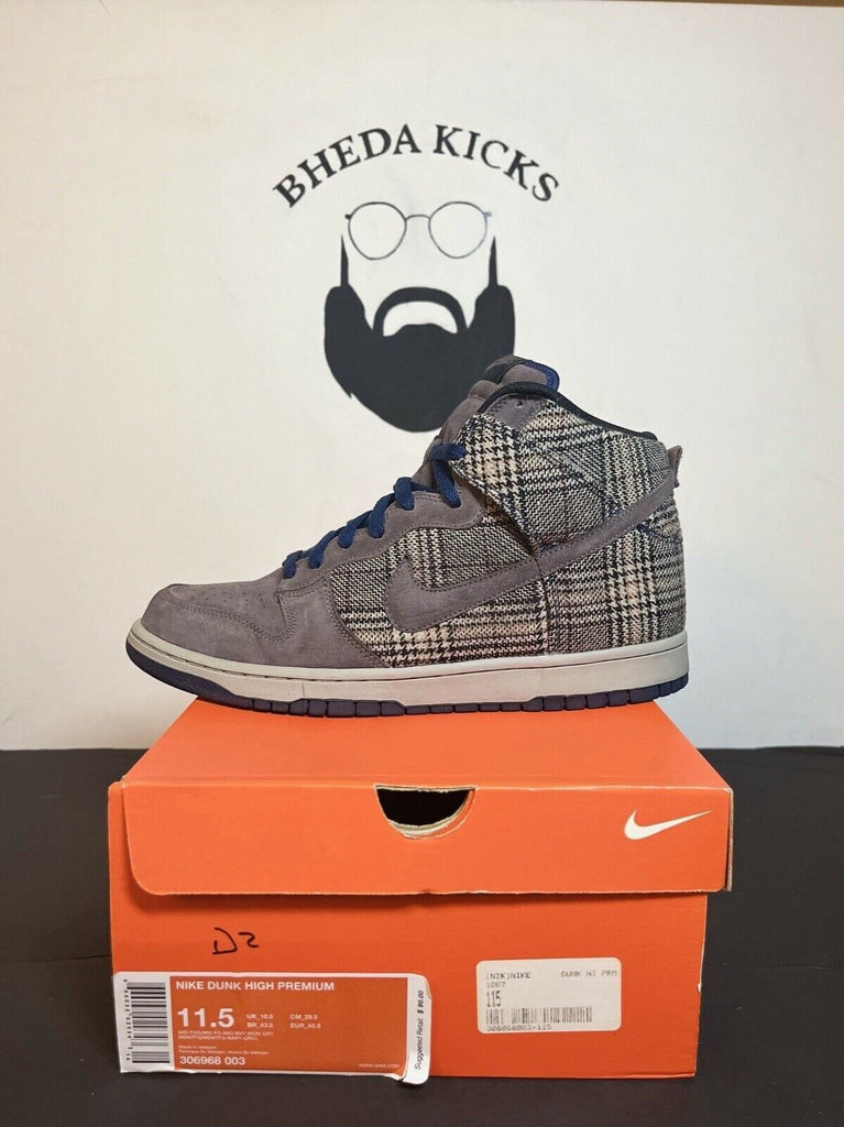 Nike Dunk High Premium Tweed Pack 2007 size 11.5 306968-003 Preowned Og Rare