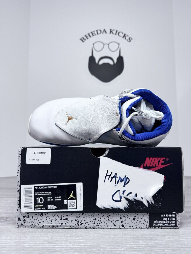 Size 10.5 - Nike Air Jordan 18 OG 'White Sport Royal' Silver 2003 305869-101