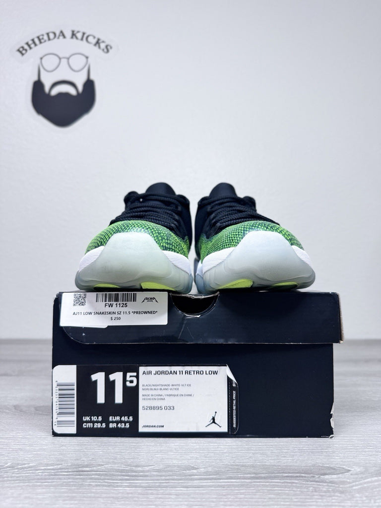 Size 11.5 - Air Jordan 11 Retro Low Snake Green 528895-033 Reptile OG Rare