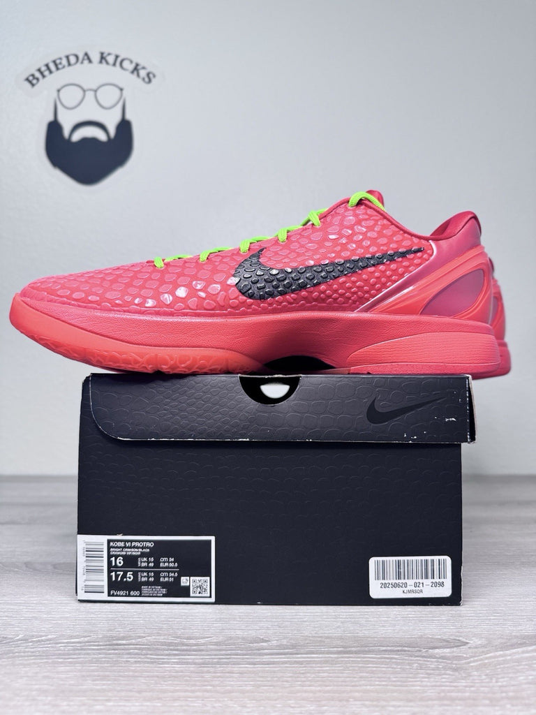 Size 16 - Nike Kobe 6 Protro Low Reverse Grinch FV4921-600 Authentic Brand New