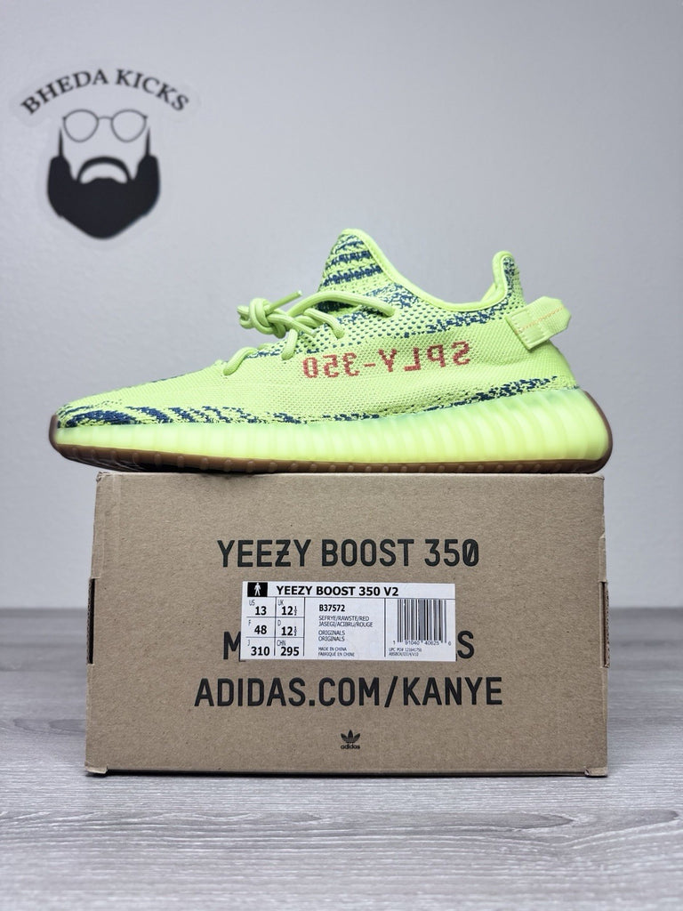 Size 13 - adidas Yeezy Boost 350 V2 Low Semi Frozen Yellow Brand NEW DS