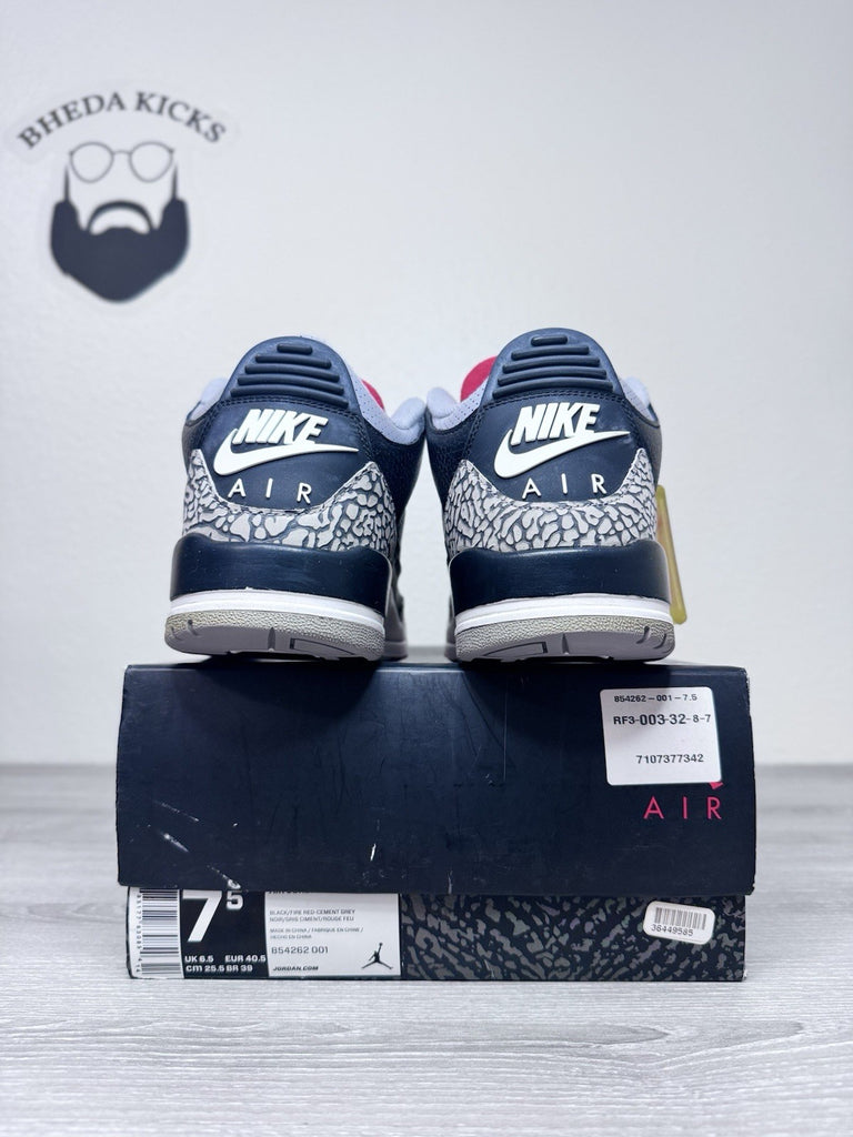 Size 7.5 - 2018 Nike Air Jordan 3 III Retro OG Black Cement 854262-001 Men's