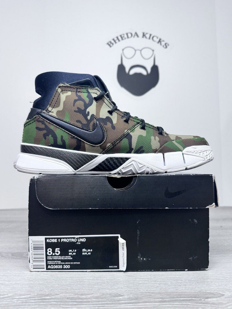 Size 8.5 - Nike Undefeated x Zoom Kobe 1 Protro Camo AQ3635-300 Preowned