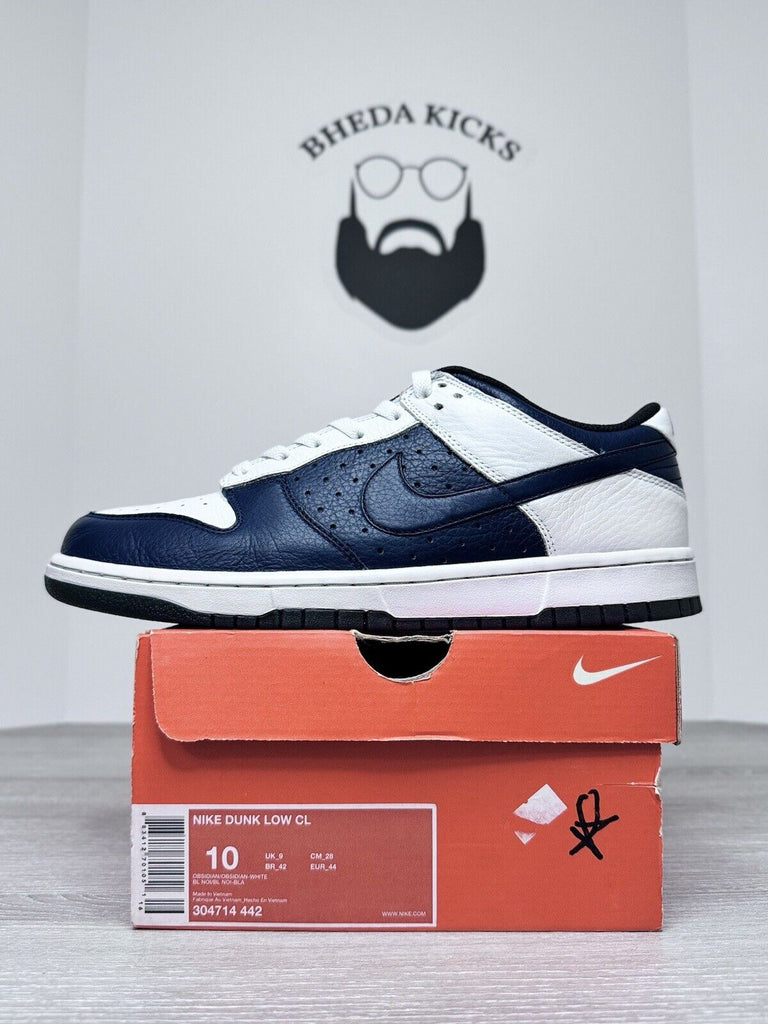 Size 10 - Nike Dunk Low CL Jordan Pack Obsidian White (2006) 304714-442 NEW DS