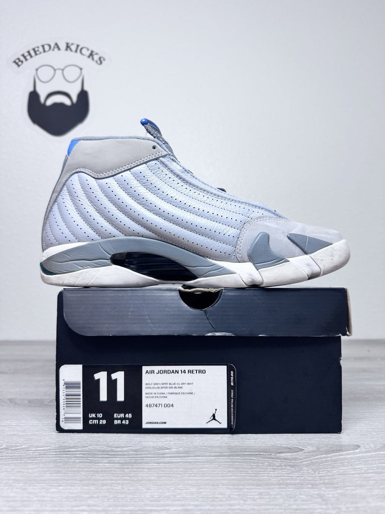 Size 11 - Nike Air Jordan 14 Retro Wolf Gray [487471-004] Preowned Authentic