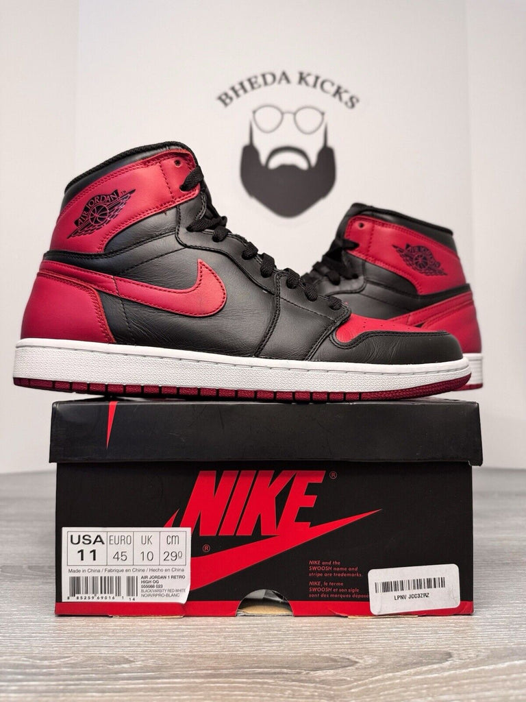 Size 11 - Jordan 1 Retro High OG Bred 2013 555088-023 Preowned Rare Authentic