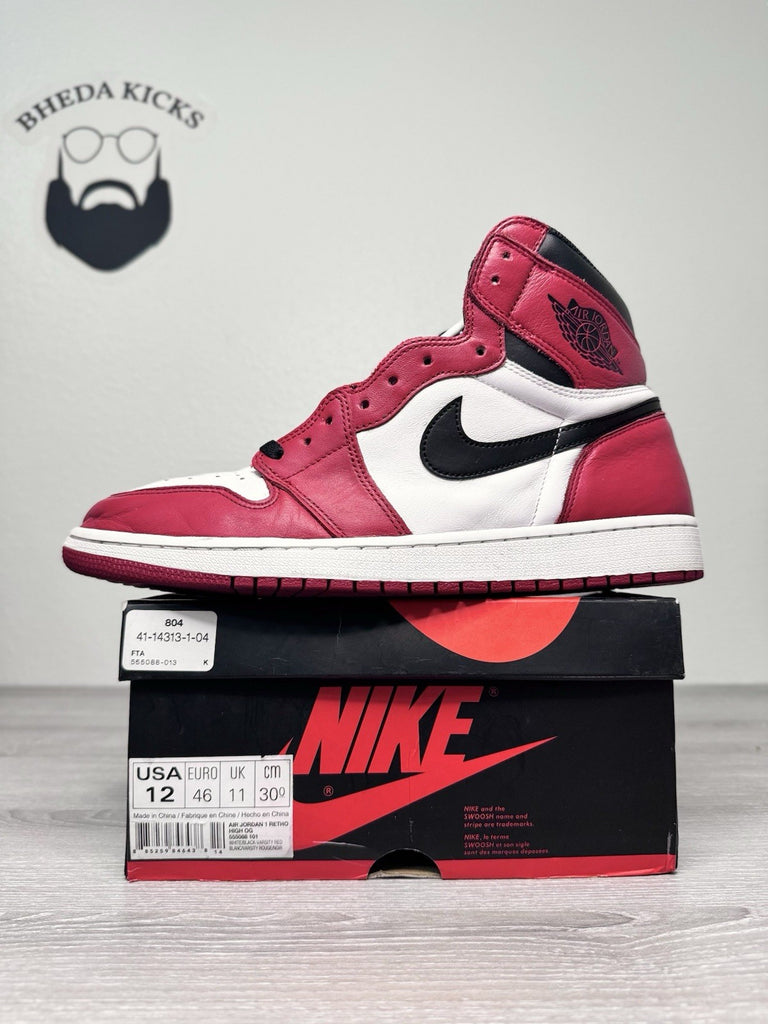 Size 12 - Air Jordan 1 Retro High OG "CHICAGO" 2015 555088-101 Preowned
