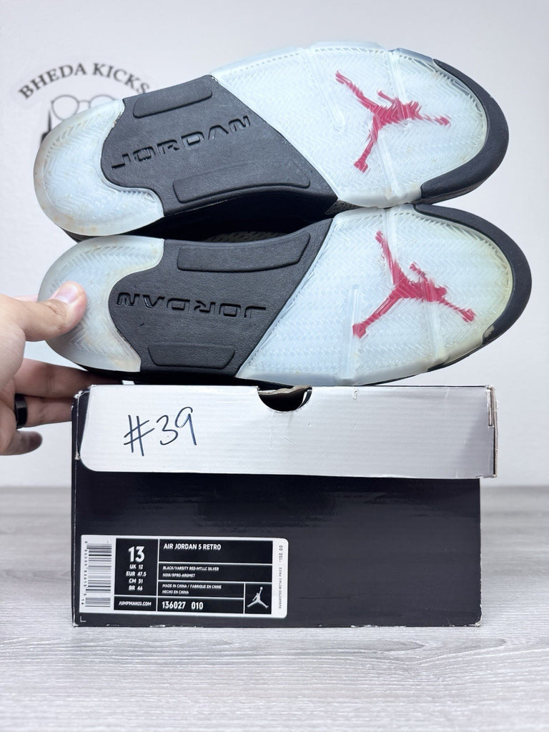Size 13 - Air Jordan 5 Retro 2011 Black Metallic White Suede (136027-010) CLEAN