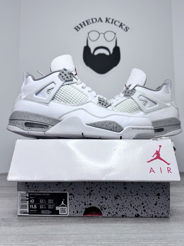 Size 10 - Nike Air Jordan 4 Retro White Oreo 2021 CT8527-100 Preowned