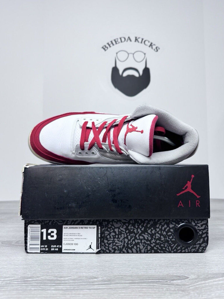 Size 13 - Air Jordan 3 Retro Tinker CJ0939-100 University Red Preowned Rare