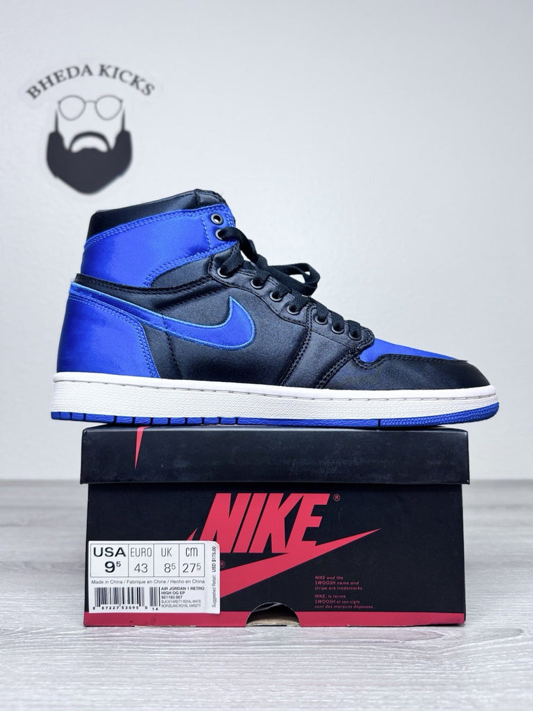 Size 9.5 - Nike Air Jordan 1 Retro Satin Royal 2017 921193-007 Preowned Rare