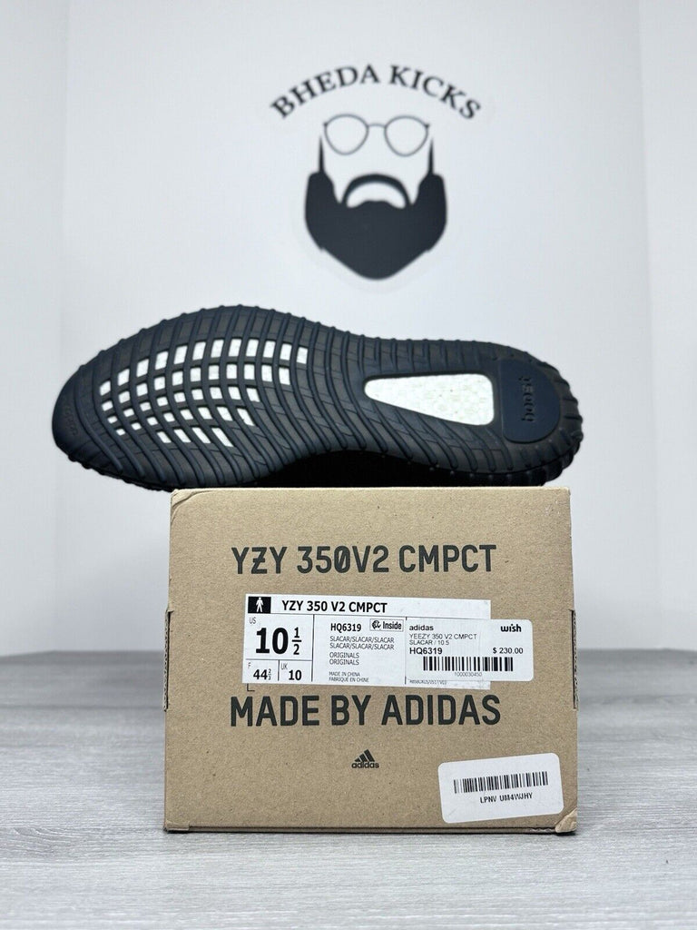 Size 10.5 - Adidas Yeezy Boost 350 V2 CMPCT Slate Carbon HQ6319 Preowned