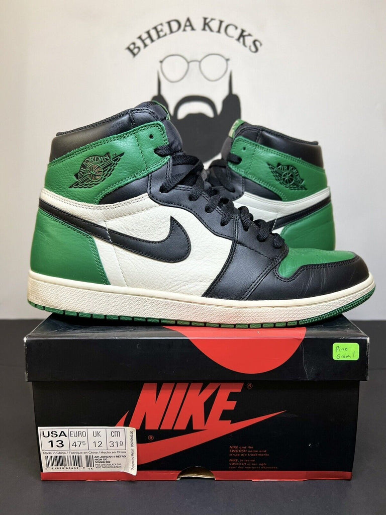 2018 Air Jordan 1 Retro High OG "Pine Green 1.0" 555088-302 size 13 Og Rare MJ