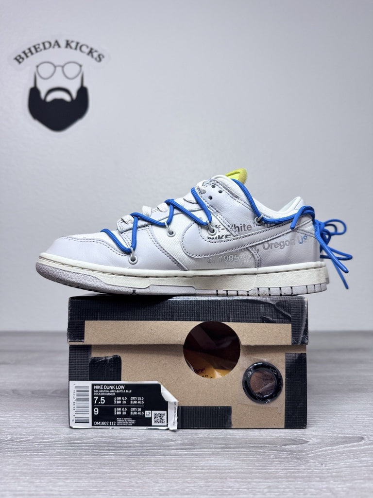 Size 7.5 - Nike Dunk Low Off White Lot 10 DM1602-112 OG Retro Clean Preowned