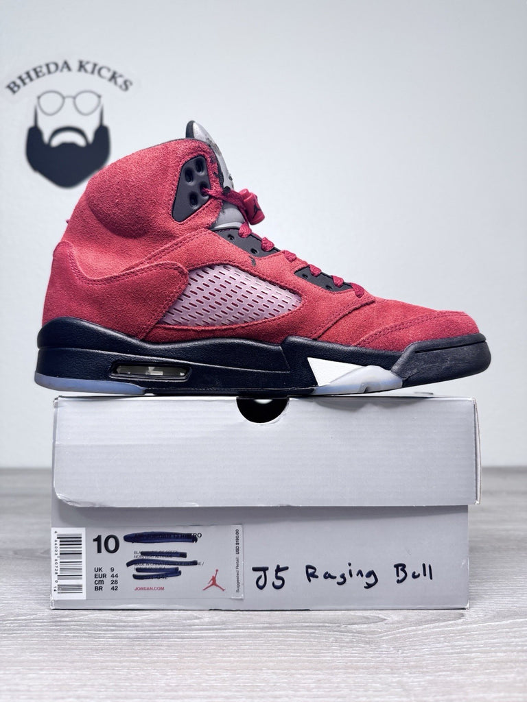 Size 10 - Nike Air Jordan 5 Retro Raging Bull 2021 DD0587-600 Men’s Preowned