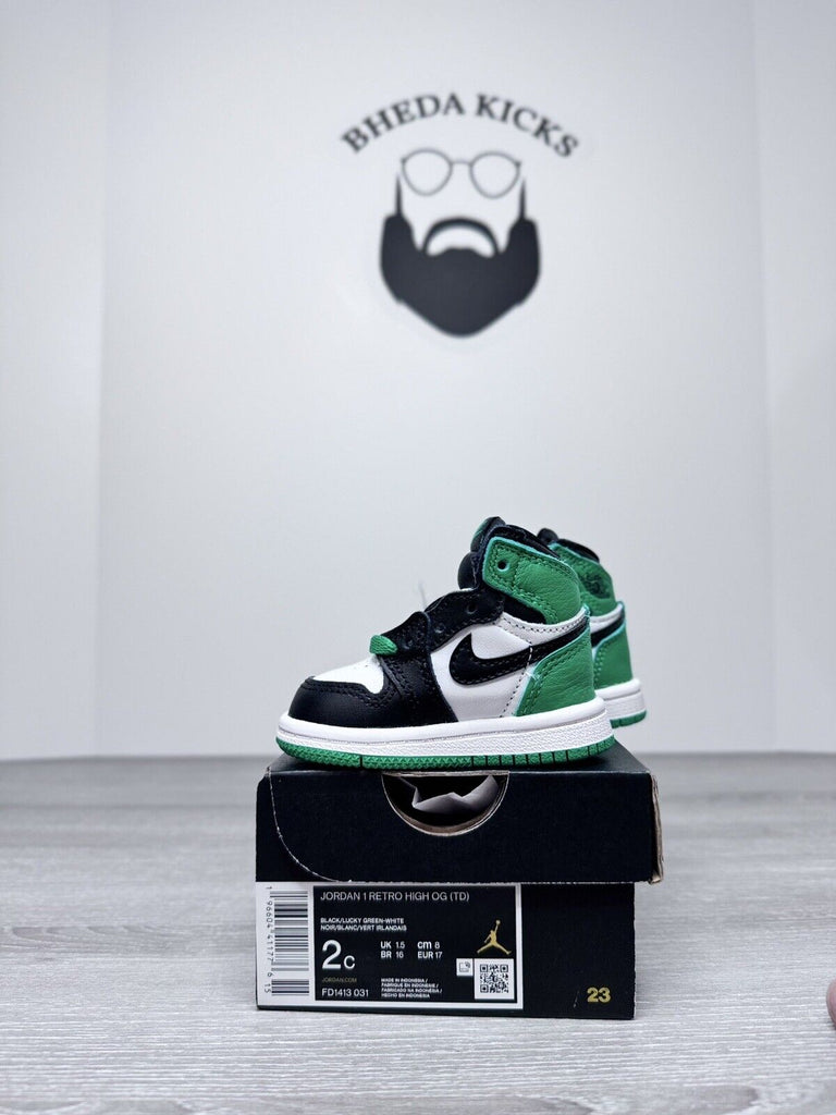 Size 2C - Nike Air Jordan 1 Retro High OG TD 'Lucky Green'  FD1413-031 Toddler