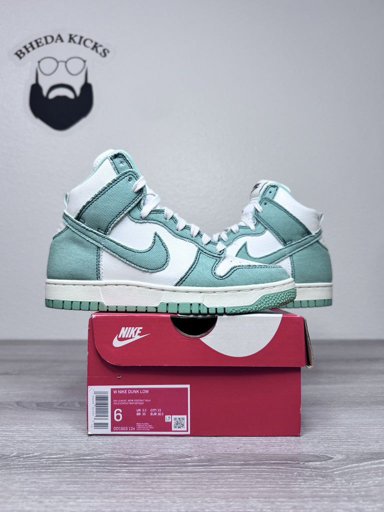 Size 6W - Nike Dunk 1985 High Green Denim DV1143-300 Authentic Worn Once