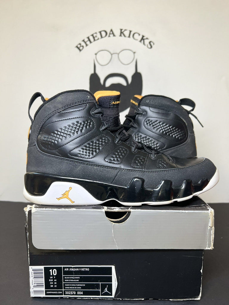 Nike Air Jordan 9 Retro Citrus 2010 Size 10 302370-004 Black White Yellow OG IX