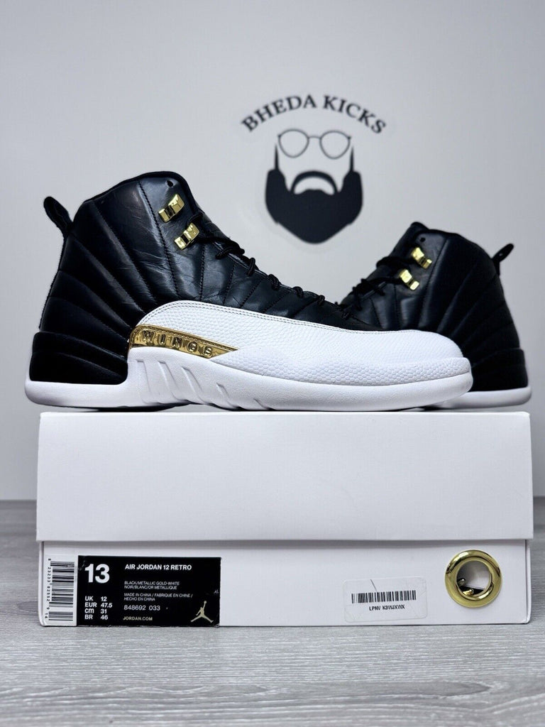 Size 13 - Nike Air Jordan 12 Retro Wings Shoes Mens Black Gold White 848692-033