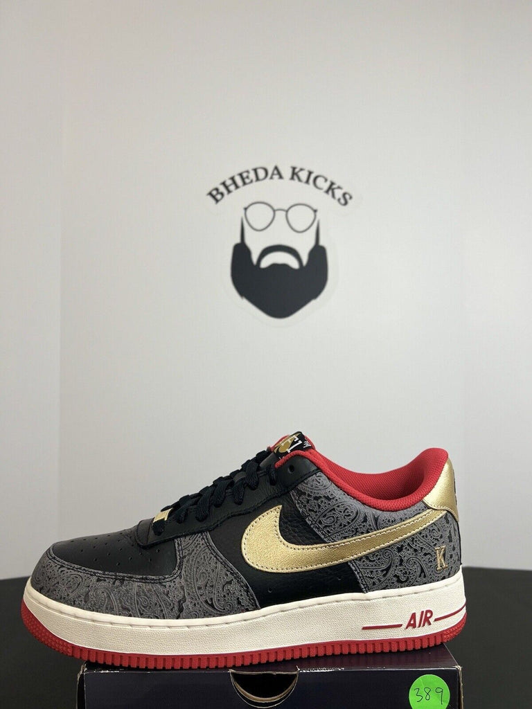 Nike Air Force 1 '07 LX Spades Black White Red Gold DJ5184-001 Men’s Size 11.5