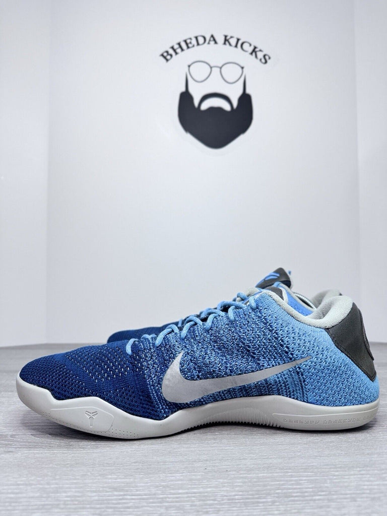 Size 13 - Nike Kobe 11 XI Elite Low Flyknit Brave Blue 822675-404 Men's