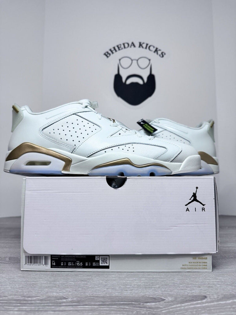 Size 14 - Air Jordan 6 Retro Low GC Spruce Aura Metallic Gold DH6928-073 Lunar