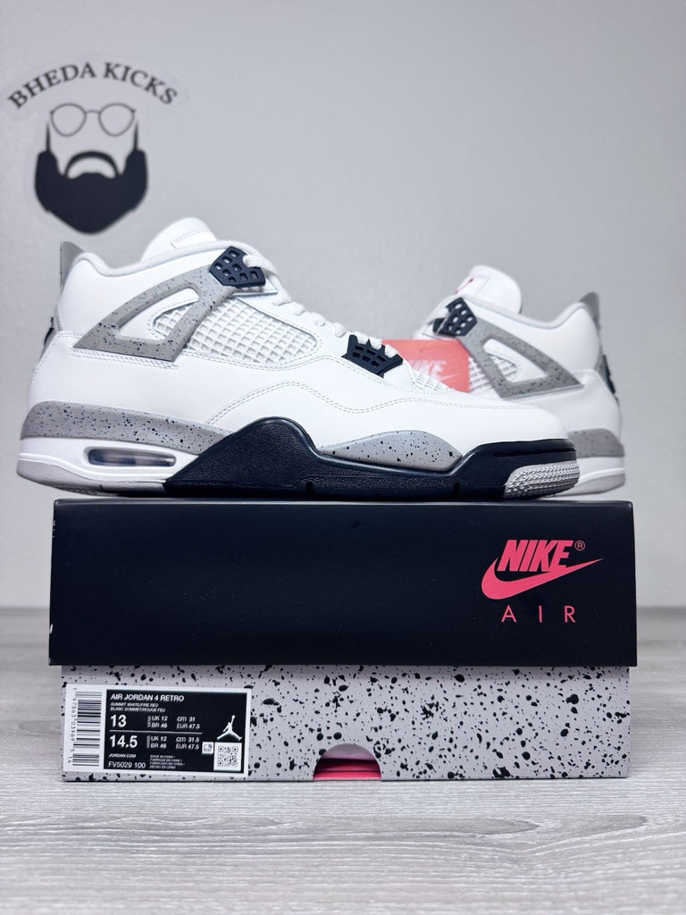 Size 13 - Nike Air Jordan 4 Retro White Cement 2025 FV5029-100 Brand New