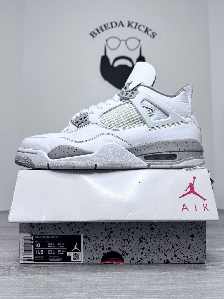 Size 10 - Nike Air Jordan 4 Retro White Oreo 2021 CT8527-100 Preowned