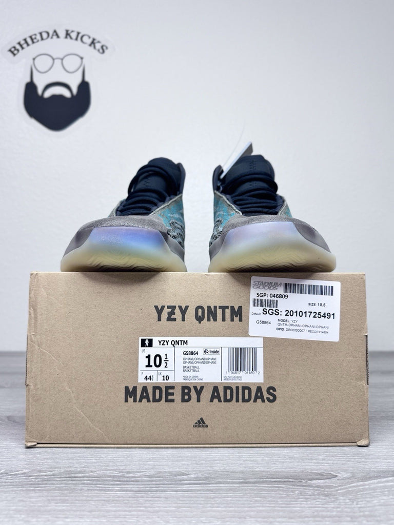 Size 10.5 - Adidas Yeezy QNTM Teal Blue Black Grey Boost Comfort G58864 New